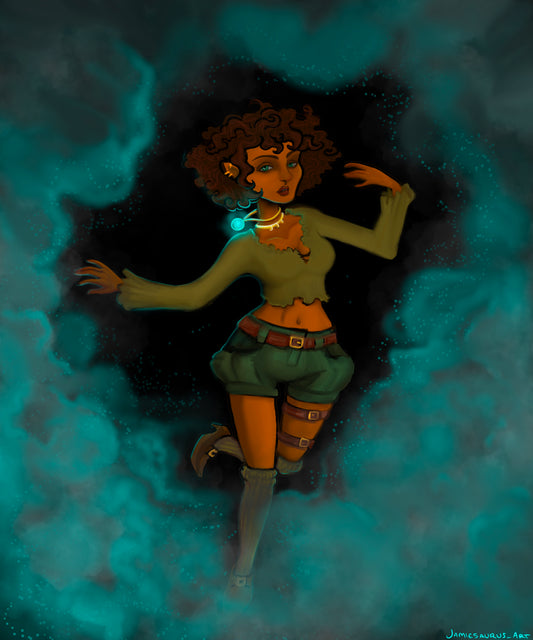 Magic Amulet Girl Small Poster