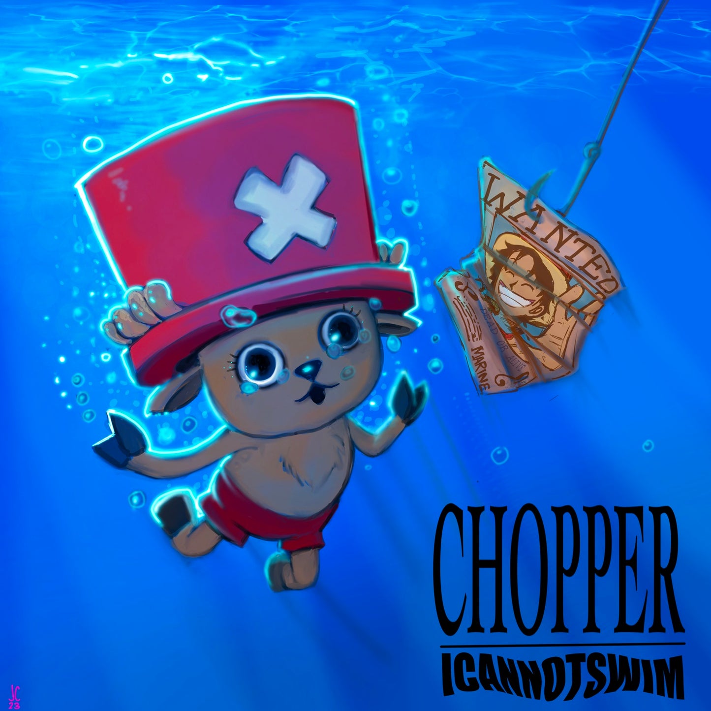 Chopper Swimming!?...Nevermind.   -fanart parody poster by Jamie Check