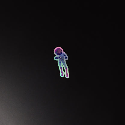 Holographic kiss-cut Space Babe sticker