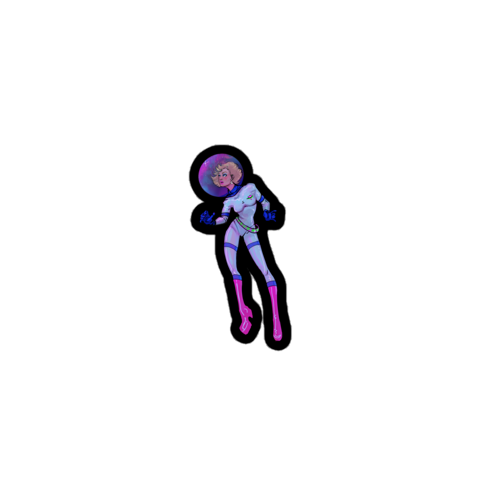 Bubble-free Space Babe Sticker