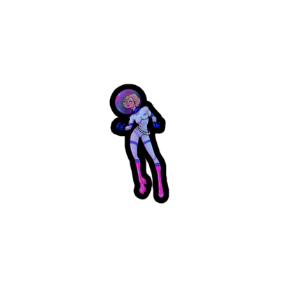 Bubble-free Space Babe Sticker