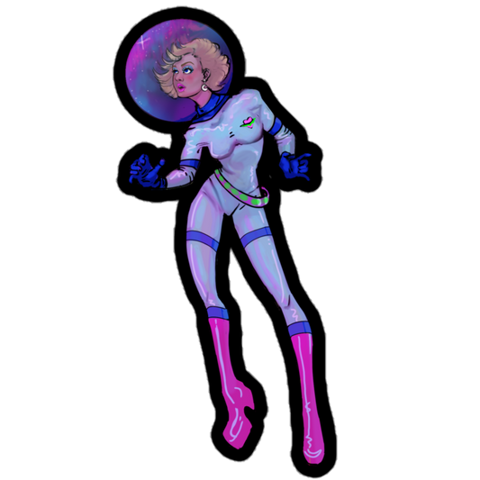 Bubble-free Space Babe Sticker